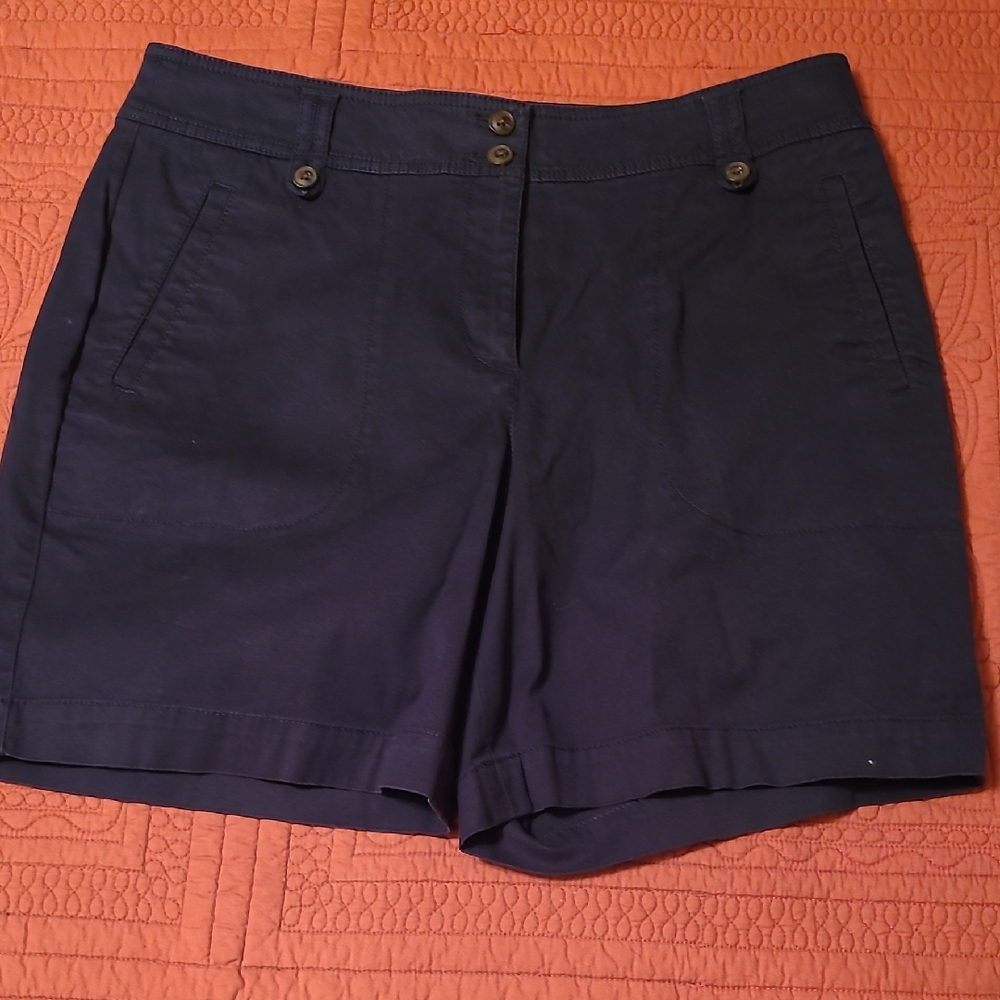 Talbots Blue Bermuda Shorts Classic Tailored Mid-Rise